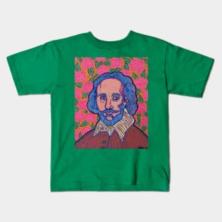 William Shakespeare the Bard in the Garden Kids T-Shirt